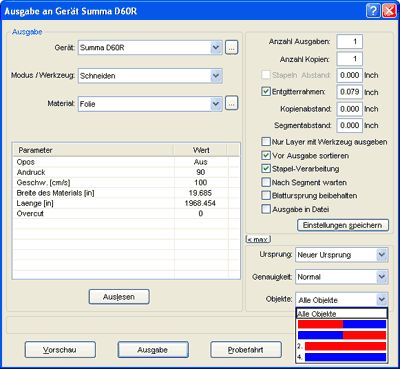 CoCut Standard - Schneidedialog