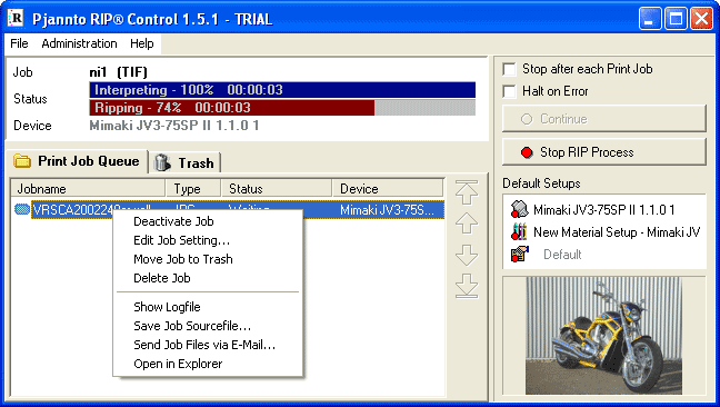 Pjannto RIP Software RIP - Main Window